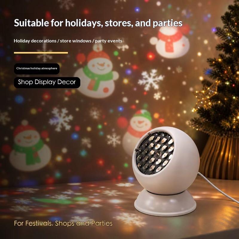 Outdoor Lighting And Decor - 360° Rotating LED Snowflake Projection Light