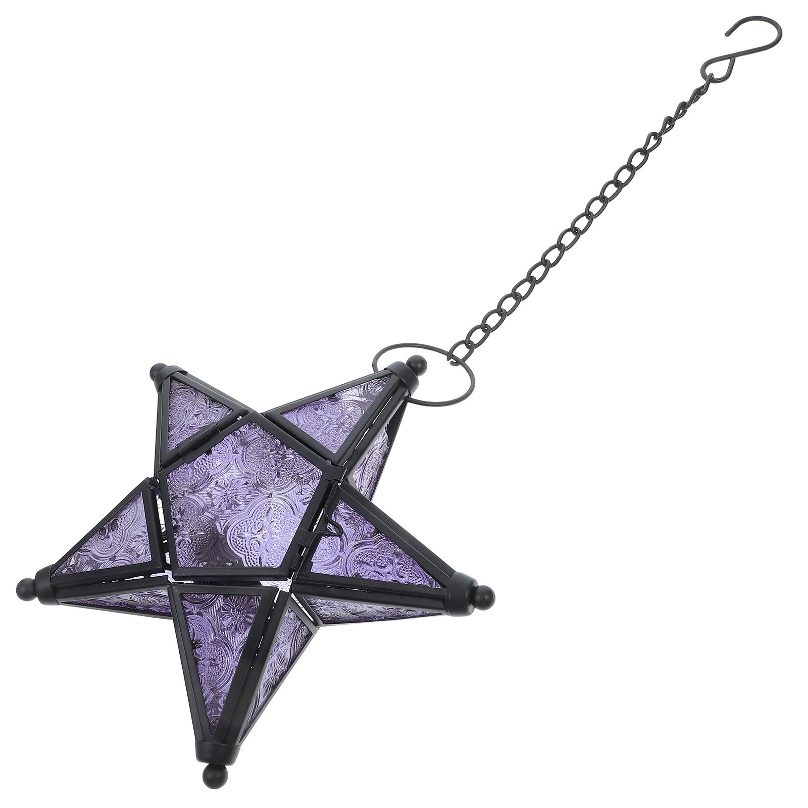 Outdoor Lighting Vintage - Star Lantern Hanging Glass Decorative Holder
