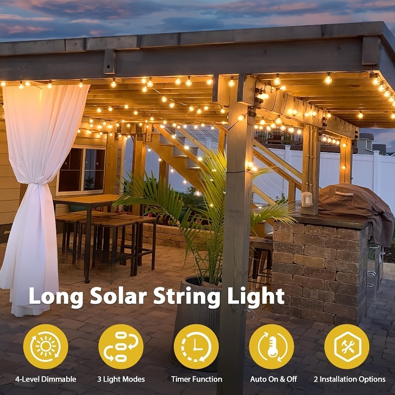 64FT G40 Solar Powered Dimmabl - Outdoor Lighting For Fence ulasan dan harga