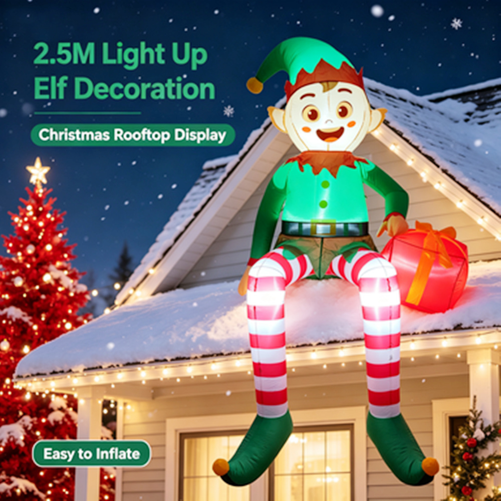 2.5M Christmas Inflatable Elf  - Outdoor Lighting Box ulasan dan harga