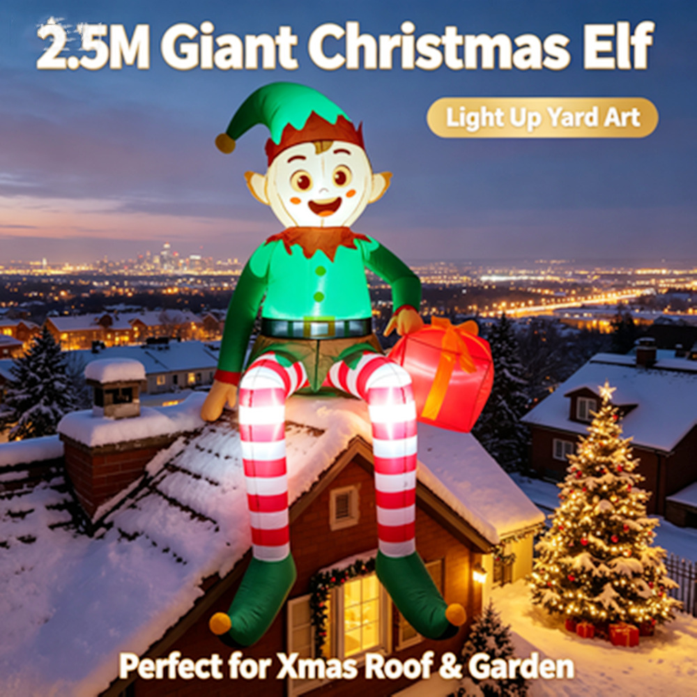 2.5M Christmas Inflatable Elf  - Outdoor Lighting Box ulasan dan harga
