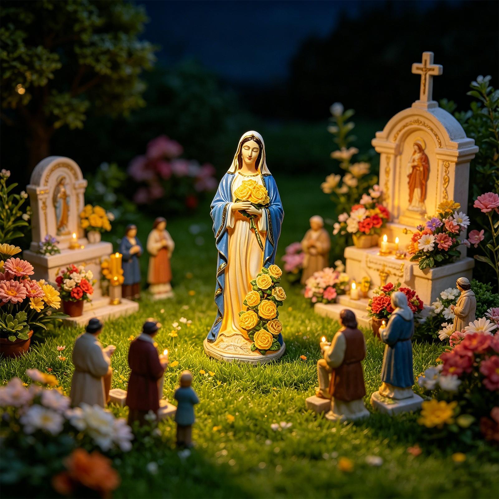 Virgin Mary Solar Statue Garde - Outdoor Lighting Quality ulasan dan harga
