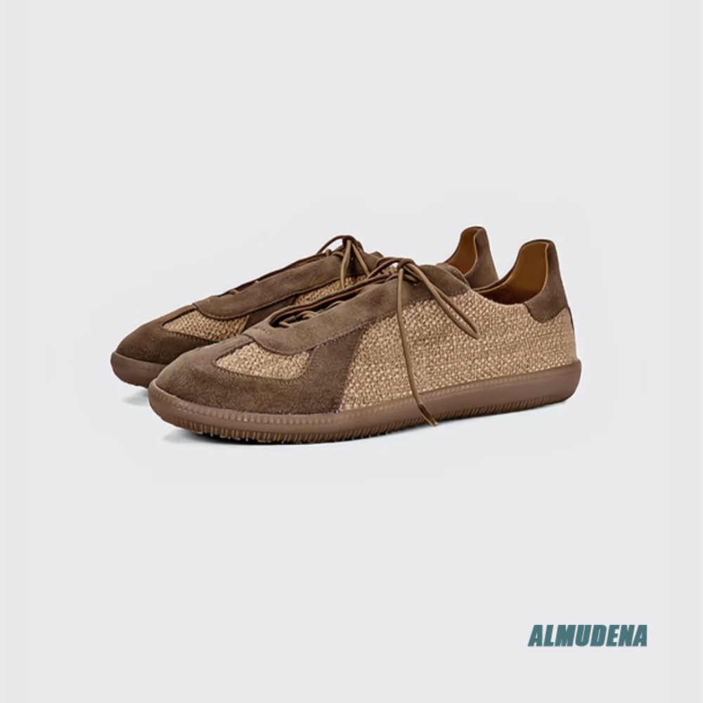 Patchwork Suede Linen Sneakers - Outdoor Lighting Vintage ulasan dan harga