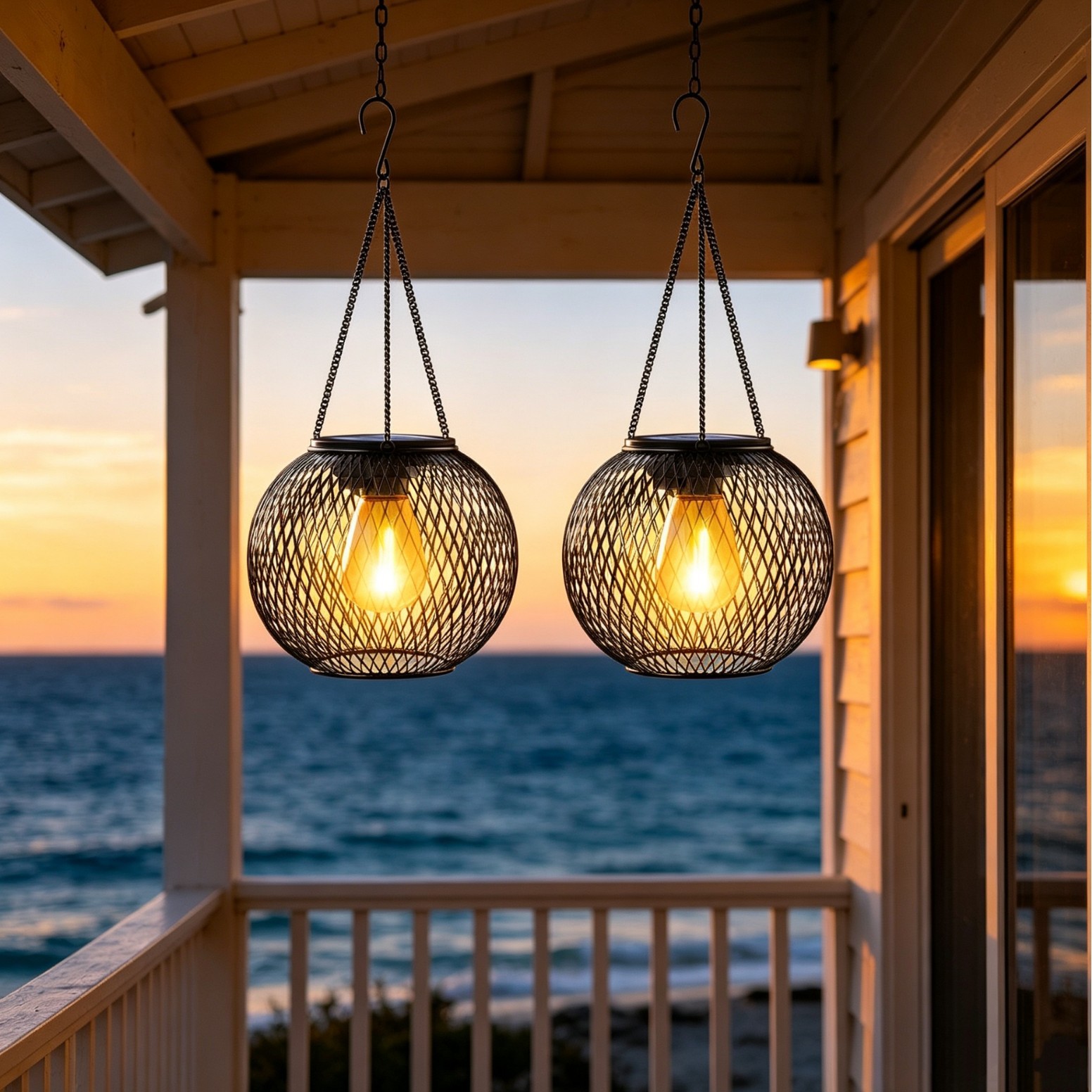 Solar Powered LED Hanging Floo - Outdoor Lighting Construction ulasan dan harga