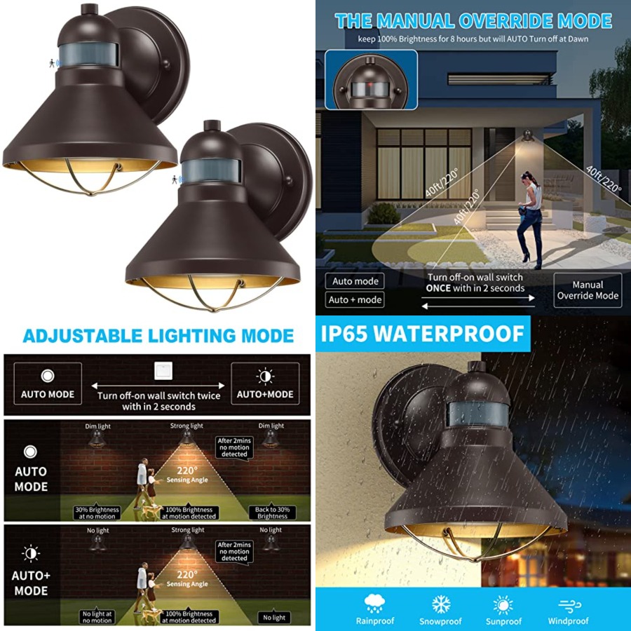 2 Pack Motion Sensor Outdoor L - Outdoor Lighting With Sensor ulasan dan harga