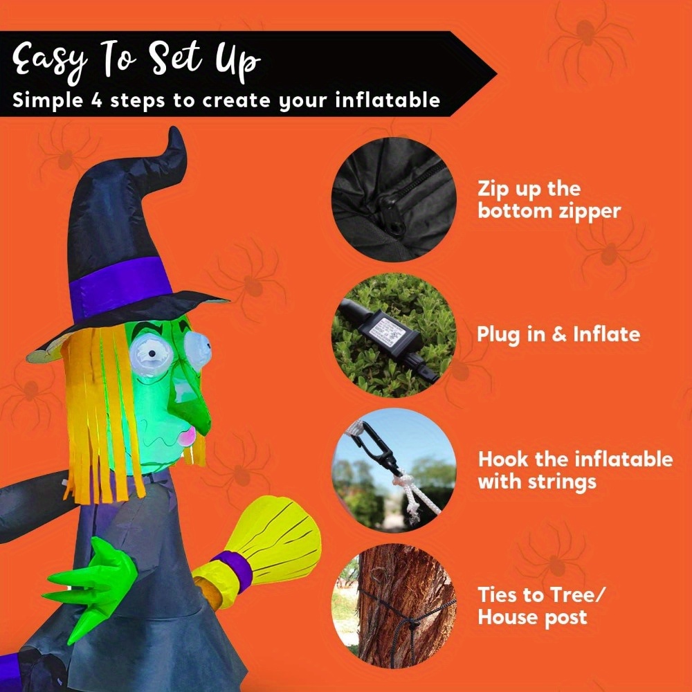 4FT Halloween Inflatable Witch - Outdoor Lighting Ideas For Party ulasan dan harga