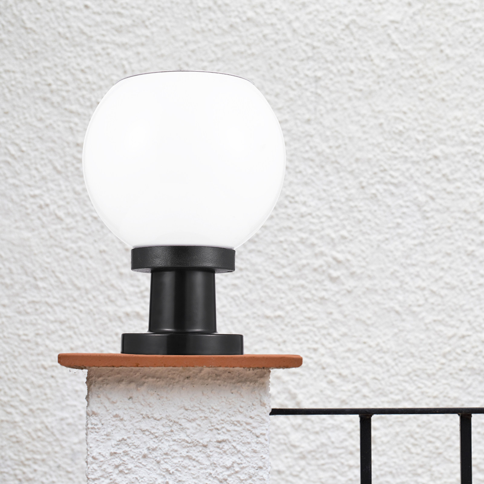 Round LED Solar Wall Pillar La - Outdoor Lighting Landscape ulasan dan harga