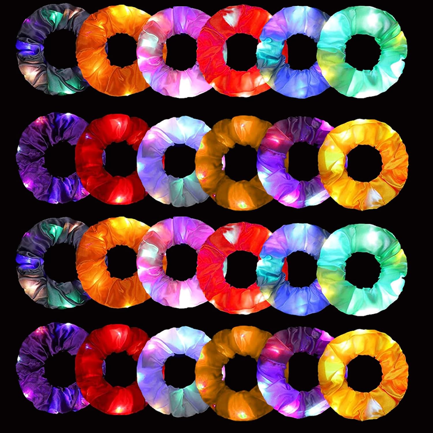 6pcs LED Scrunchies Hair Bands - Outdoor Lighting Ideas For Party ulasan dan harga