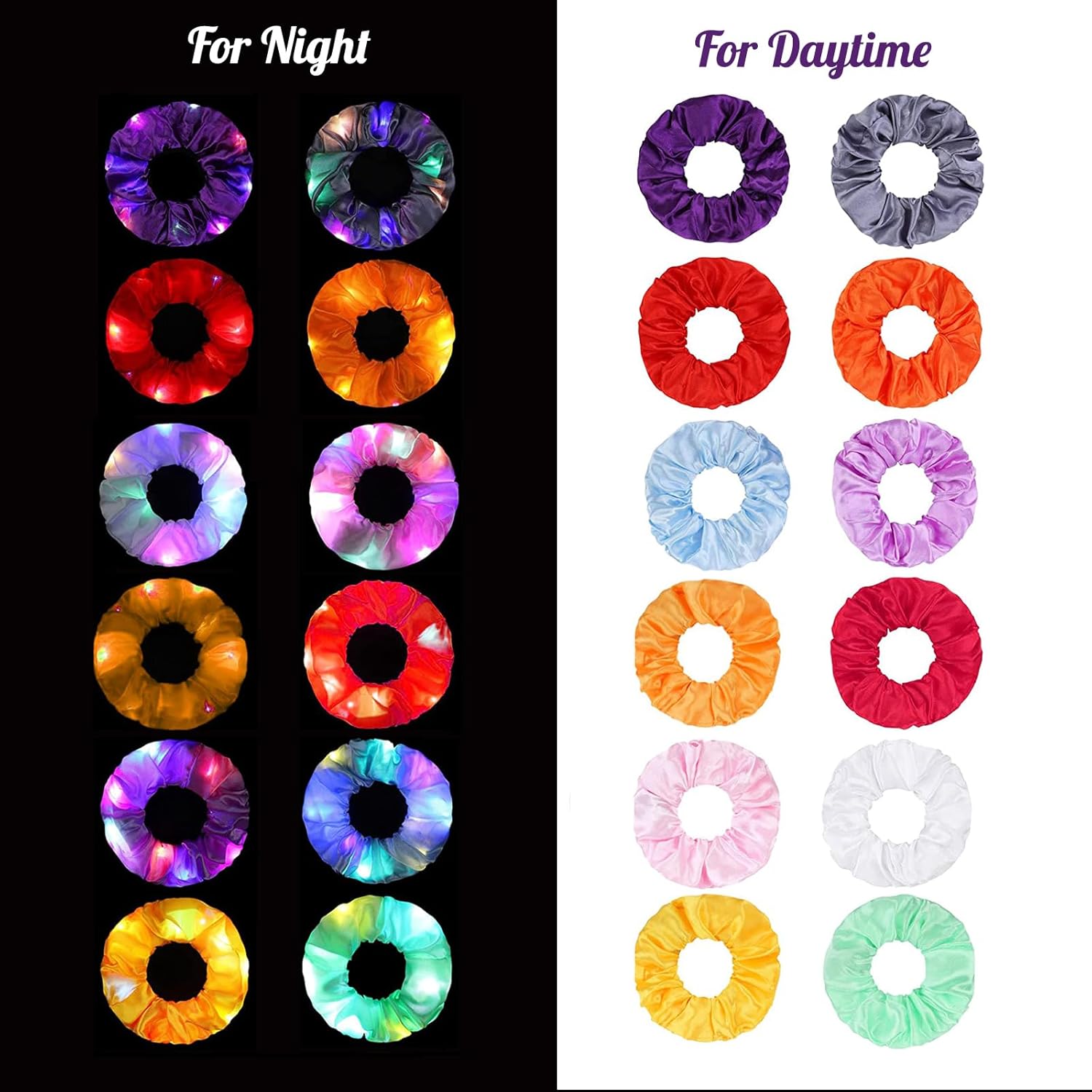 6pcs LED Scrunchies Hair Bands - Outdoor Lighting Ideas For Party ulasan dan harga