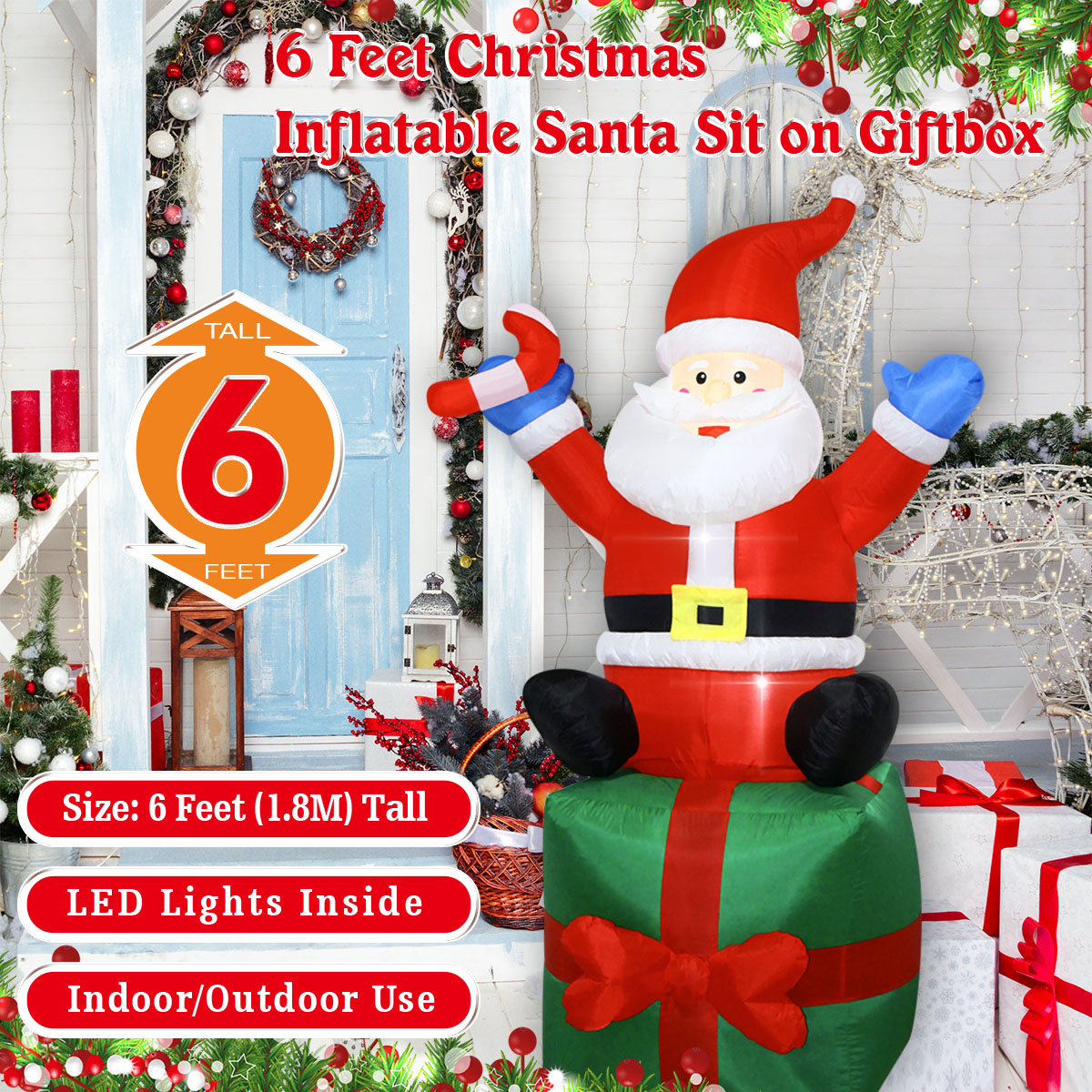 6 FT Christmas Inflatables San - Outdoor Lighting Box ulasan dan harga