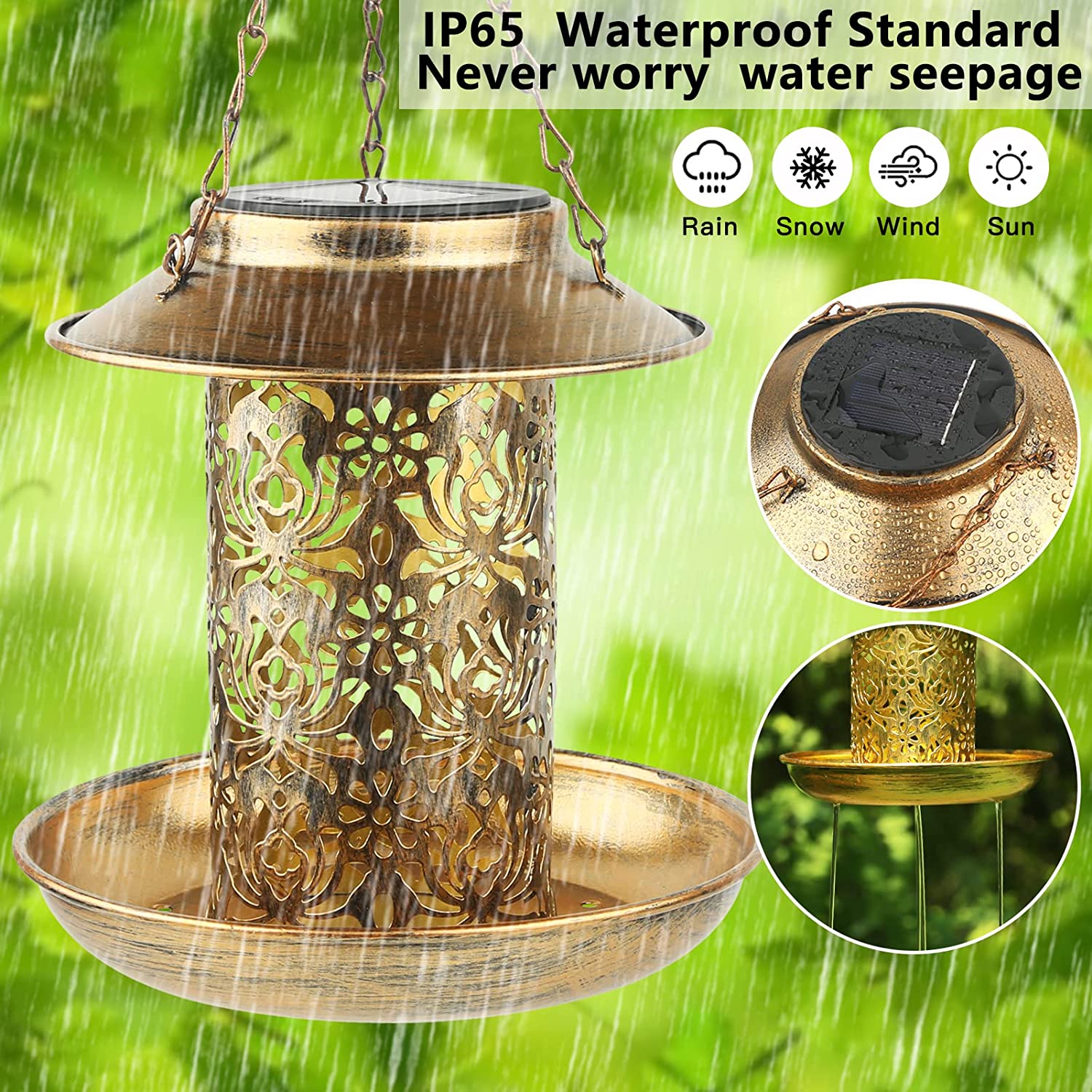 Solar Bird Feeder Metal Outdoo - Outdoor Lighting Ideas For House ulasan dan harga