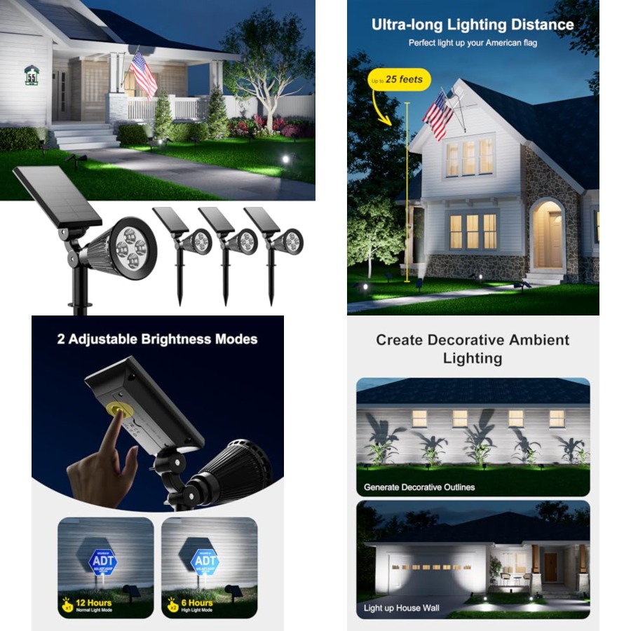 Solar Spotlights Outdoor Water - Outdoor Lighting Landscape ulasan dan harga