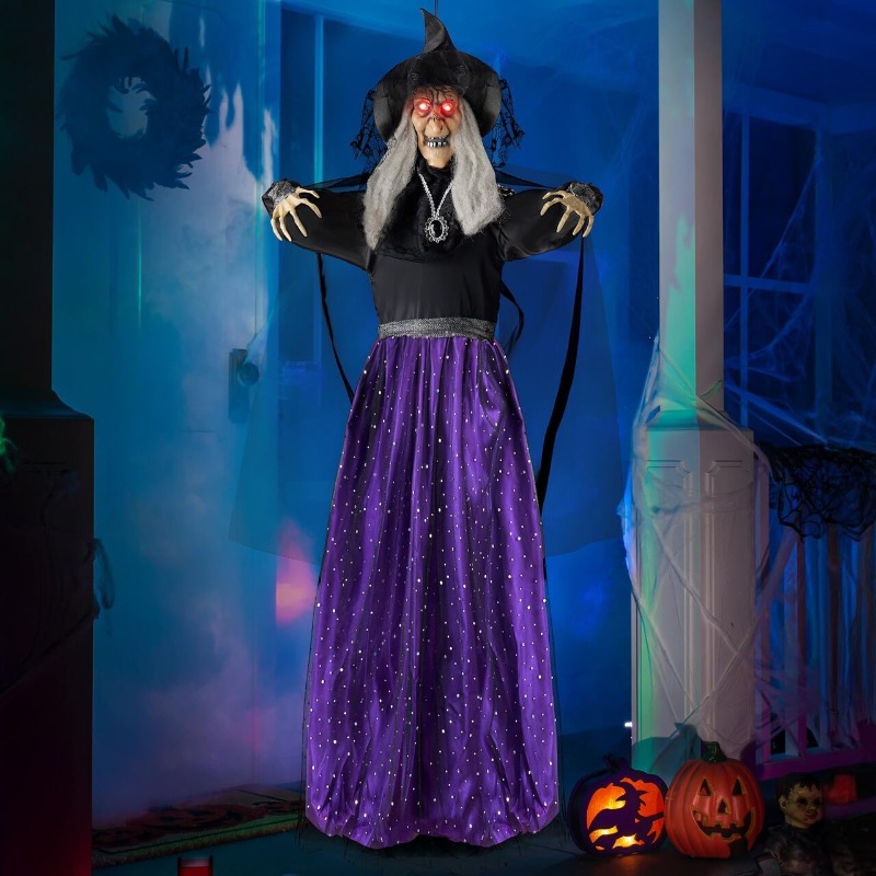 47'' Animated Witch Halloween  - Outdoor Lighting Ideas For Party ulasan dan harga