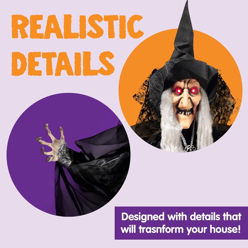 47'' Animated Witch Halloween  - Outdoor Lighting Ideas For Party ulasan dan harga