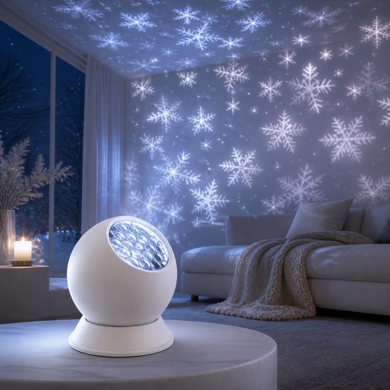 360° Rotating LED Snowflake Pr - Outdoor Lighting And Decor ulasan dan harga