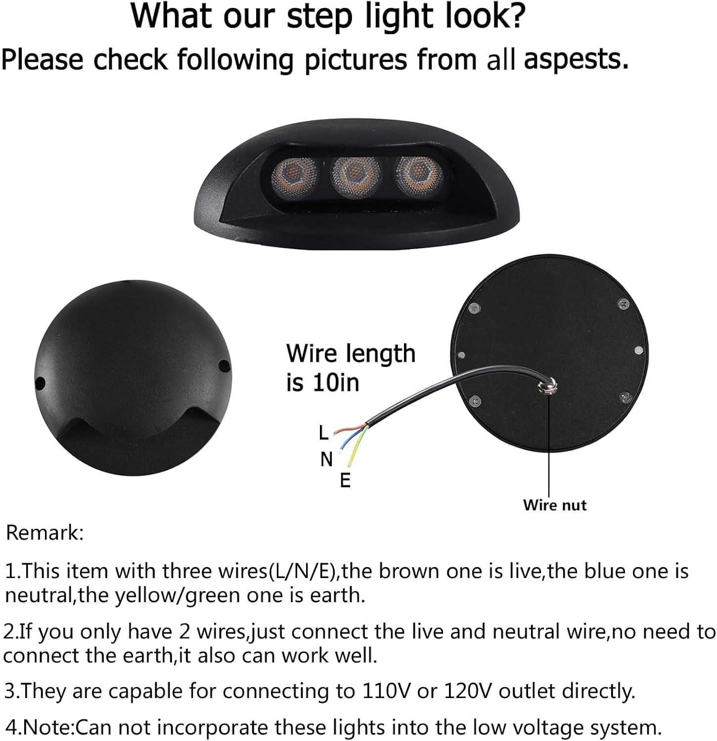 3W Surface Mount Hardwired LED - Outdoor Lighting Hardwired ulasan dan harga