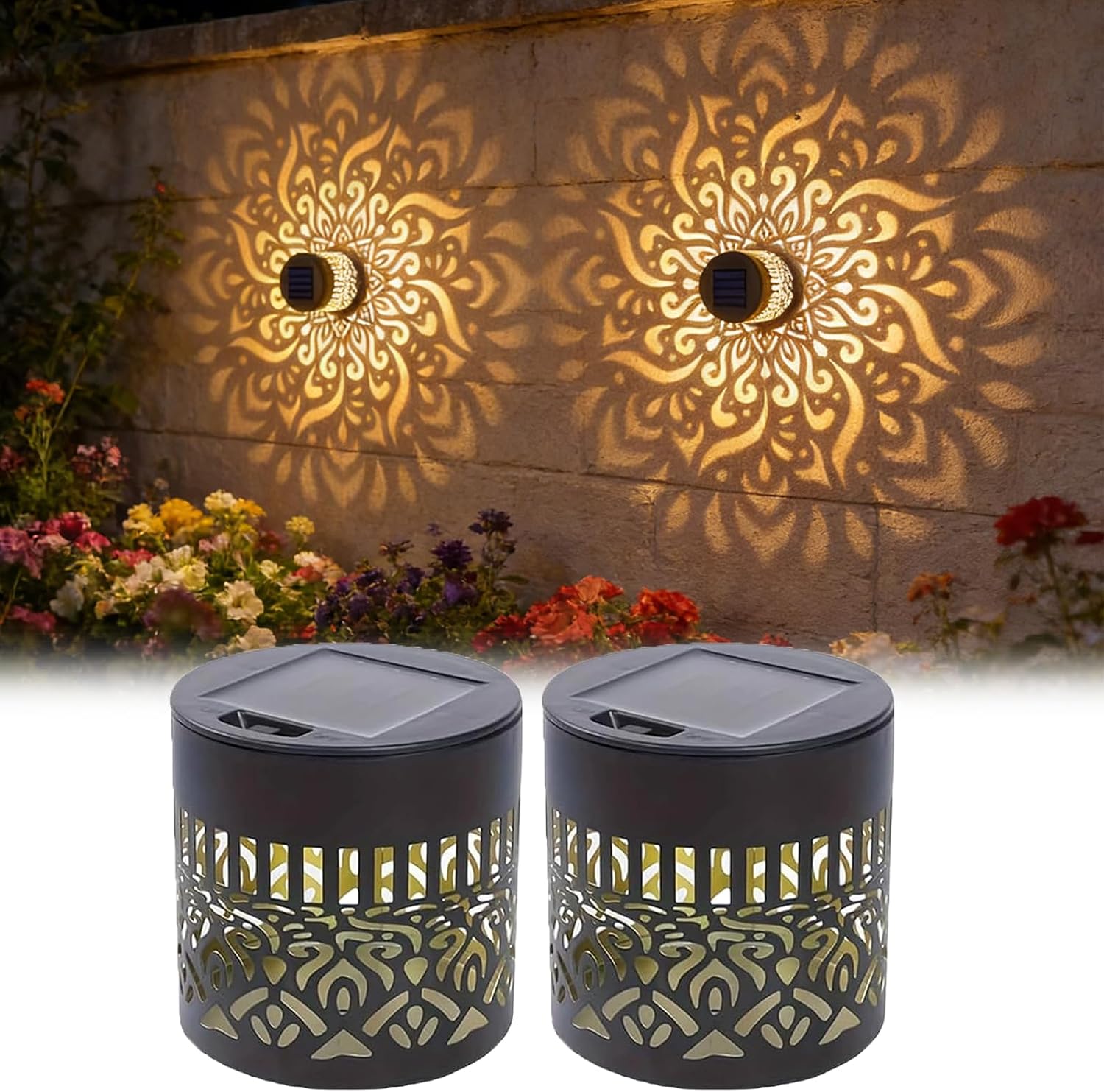 2-Pack Solar Garden Lights IP6 - Outdoor Lighting For Fence ulasan dan harga