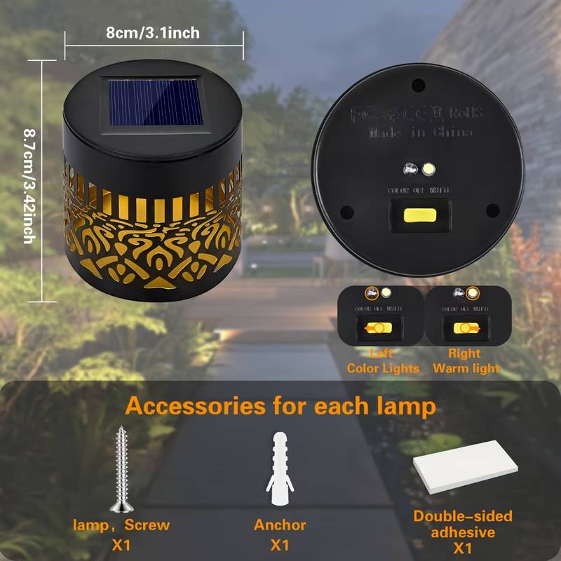 2-Pack Solar Garden Lights IP6 - Outdoor Lighting For Fence ulasan dan harga