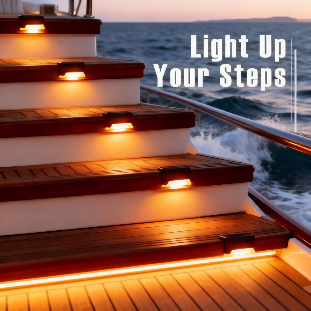 Warm/White LED Solar Step Lamp - Outdoor Lighting For Fence ulasan dan harga