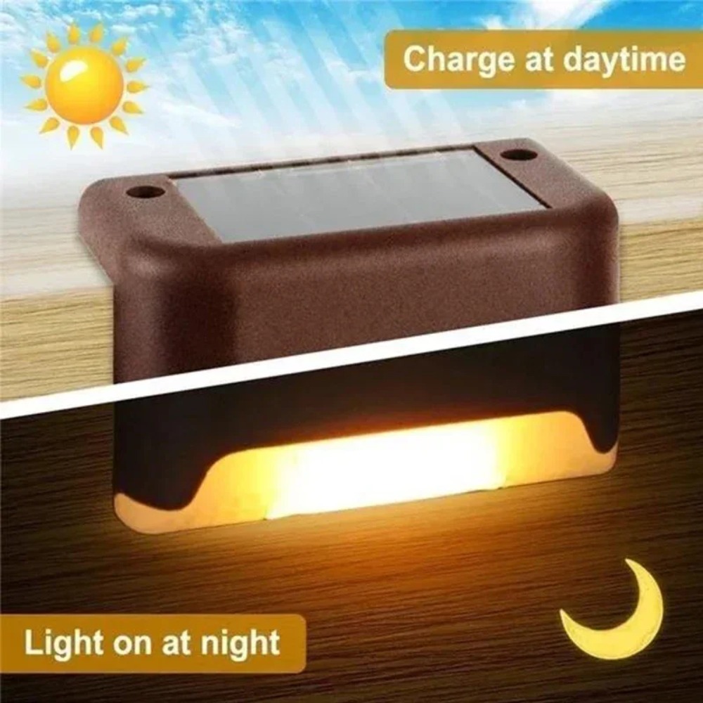 Warm/White LED Solar Step Lamp - Outdoor Lighting For Fence ulasan dan harga