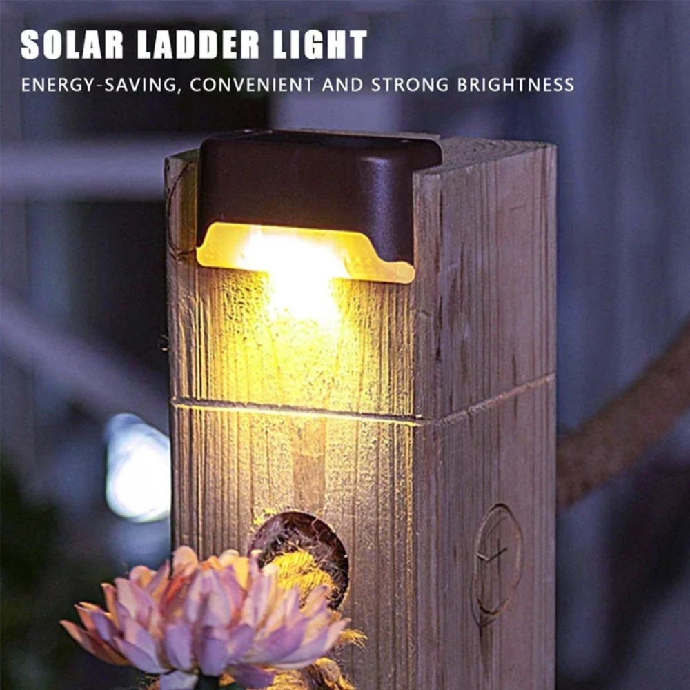Warm/White LED Solar Step Lamp - Outdoor Lighting For Fence ulasan dan harga