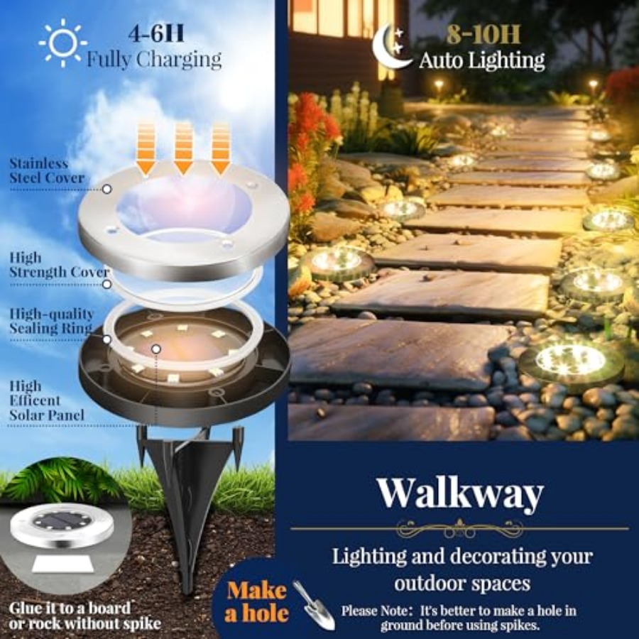 Solar Ground Lights Solar Ligh - Outdoor Lighting Landscape ulasan dan harga