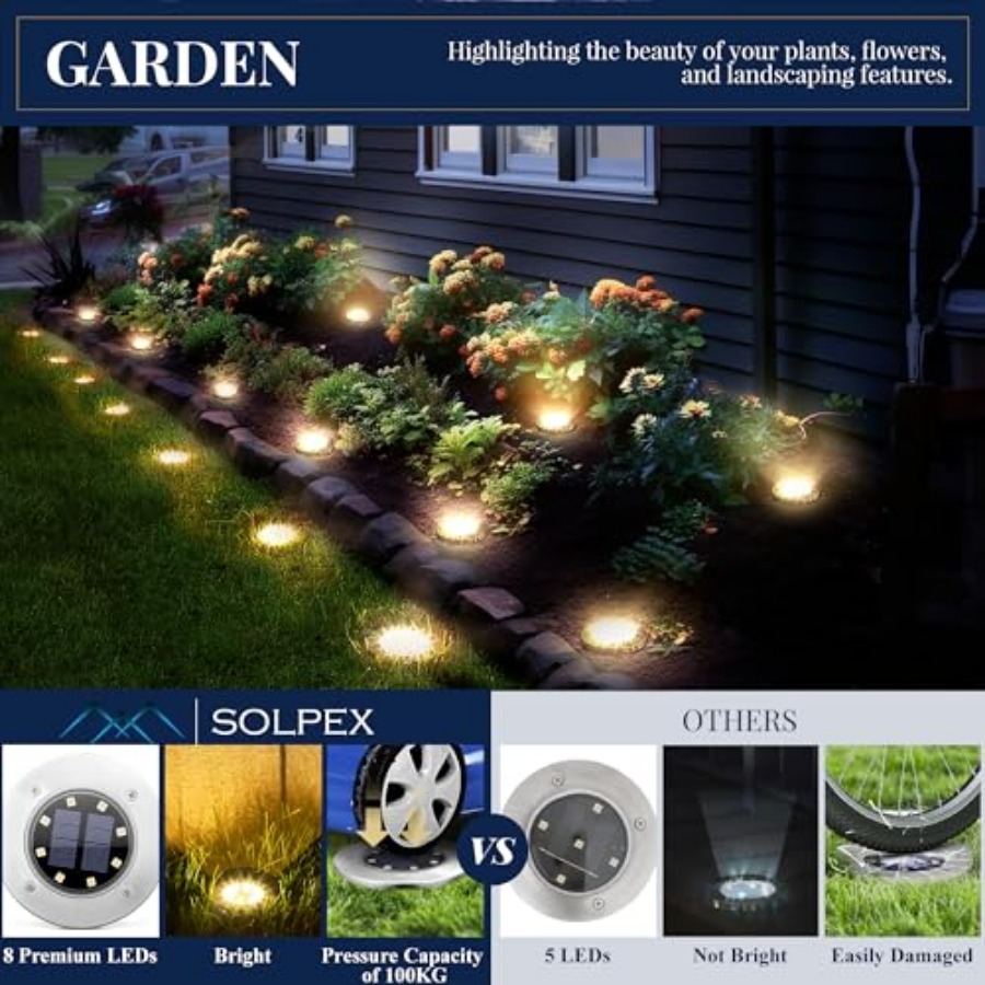 Solar Ground Lights Solar Ligh - Outdoor Lighting Landscape ulasan dan harga